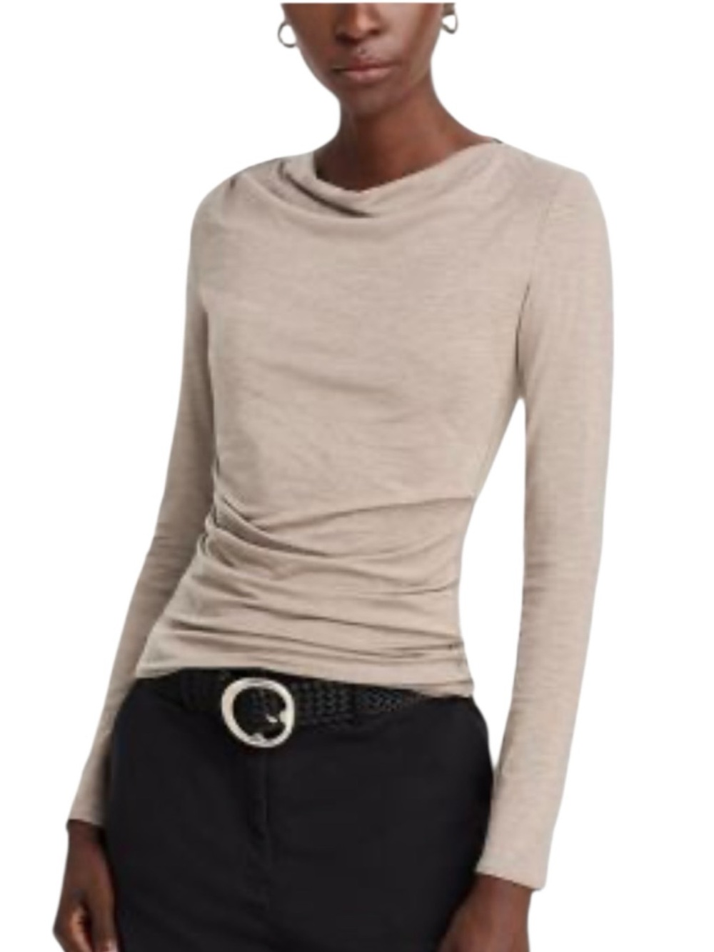 Rag & Bone Luca Asymmetrical Drape Neck Mushroom Top Size Large